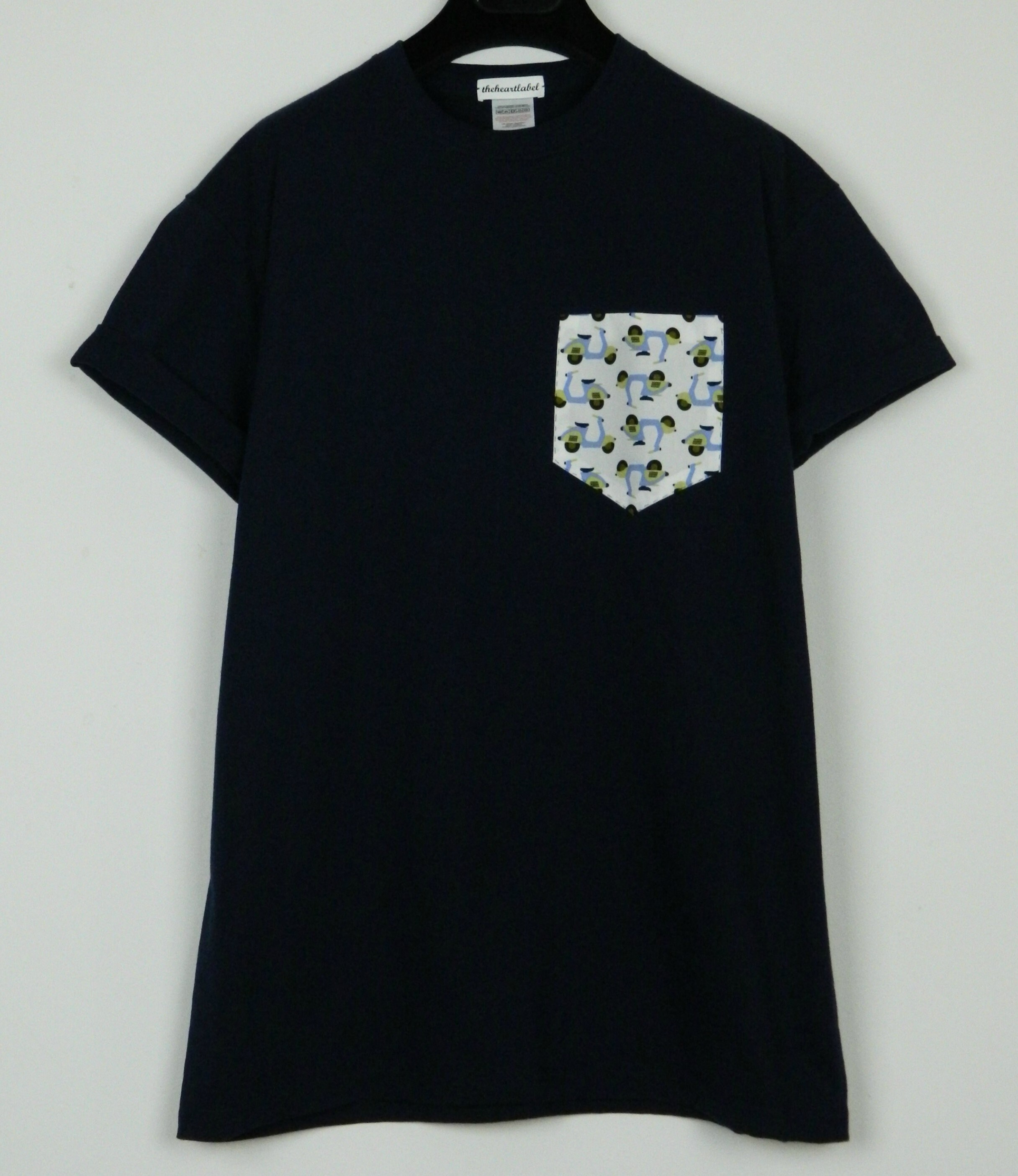 Image of Scooter's Pattern Pocket Tee, Dark Navy T-Shirt, Men's T - Shirt, Tee, Menswear, Uk, Gift For Men