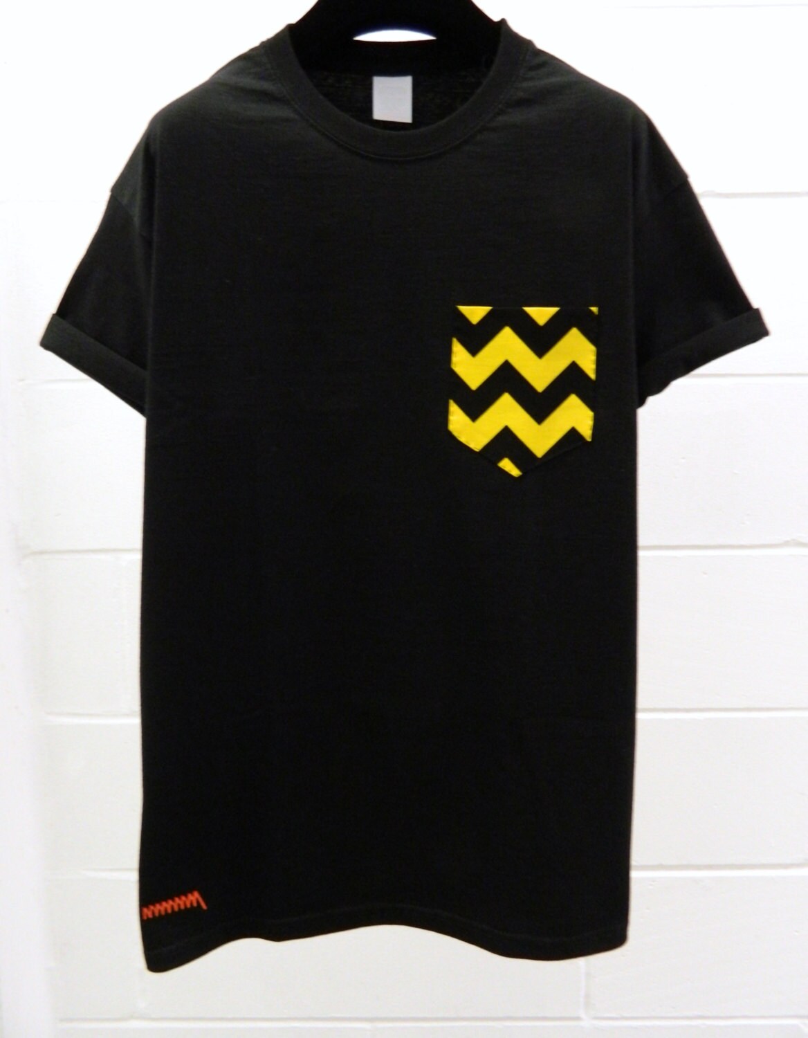 Image of Men's Charlie Brown Pattern Black Pocket T-Shirt, T - Shirt, Tee, Unisex, Menswear, Uk