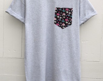 Men's Ninja Turtles Pattern Grey Pocket T-shirt | Etsy UK