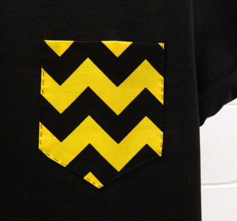 Men's Charlie Brown Pattern Black Pocket Tshirt Etsy