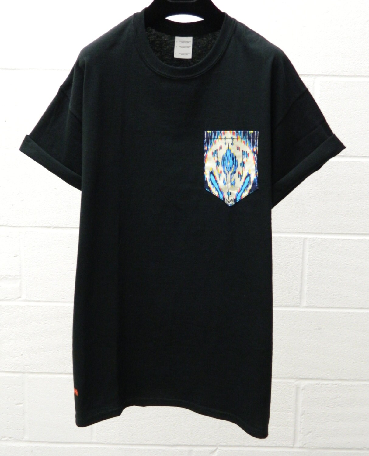 Image of Men's Aztec Pattern Black Pocket T-Shirt, T - Shirt, Tee, Unisex, Menswear, Uk