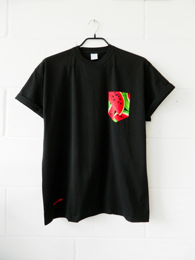 Men's Melon Pattern Pocket TShirt Men's T Shirt Etsy