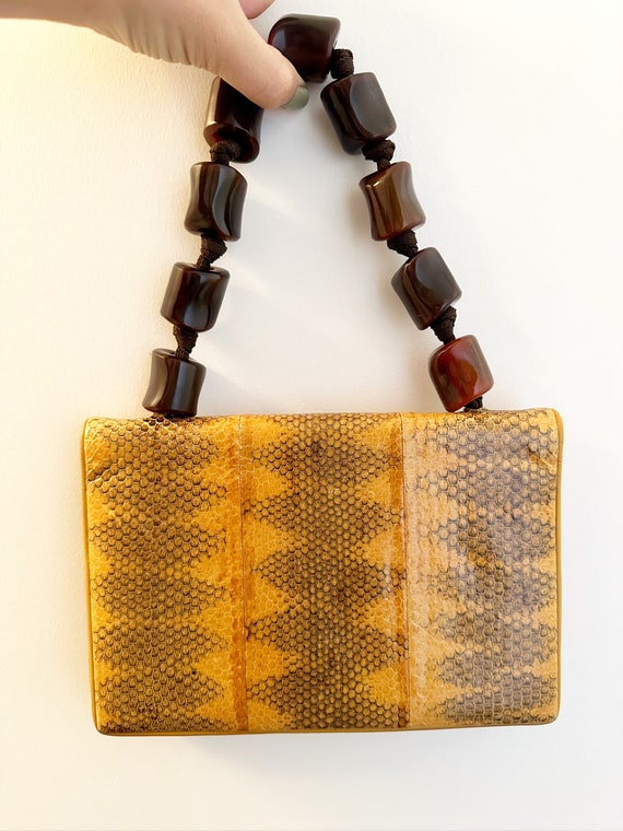 Daniele Cornaggia RARE snakeskin BEADED purse - image 1