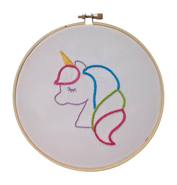 Unicorn Embroidery kit from Queen Bee Stitches - lovely gift for a girl who likes to sew.