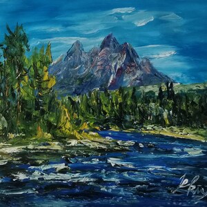Grand Teton National Park-Pen King-A4602-Home Dekor Urlaub Kunstwerk Struktur Malerei Esszimmer Wandkunst