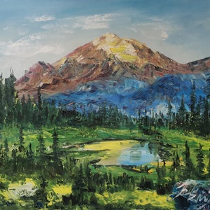 Mount Rainier National Park,  Washington State-Pen King-A3537-Home Décor Holiday Artwork Texture Painting Dining Wall