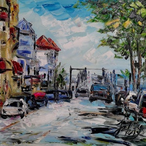 St. Augustine, Florida, Cathedral Place Street, Bridge of Lions-Pen King-A3834-Home Decor Holiday Artwork Texture Painting Dining Wall Art