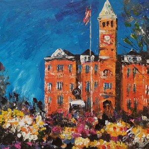 Tillman Hall in University,  Klugh Avenue, Clemson, SC-Pen King-A2921-Home Decor Holiday Artwork Texture Painting Dining Wall Art