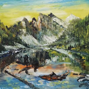 Banff National Park in Canada-Pen King-A4285-Home Decor Holiday Artwork Texture Painting Dining Wall Art