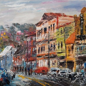 Capland&#39;s Store, Main Street, ELLICOTT CITY, Maryland-Pen King-A3065-Home Decor Holiday Artwork Texture Painting Dining Wall Art