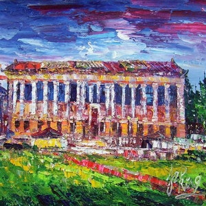 Hauptcampus befindet sich in COLUMBIA University-Pen King-1915-Home Decor Urlaub Kunstwerk Textur Malerei Essen Wandkunst