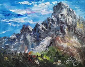 Cathedral Mountain, Parque Nacional Yoho, Columbia Británica, Canadá-Pen King-A4239-Home Decor Holiday Artwork Texture Painting Dining Wall Art