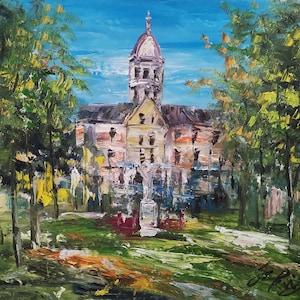Golden Dome, Located in University of Notre Dame-Pen King-A4697-Home Decor Holiday Artwork Texture Painting Dining Wall Art