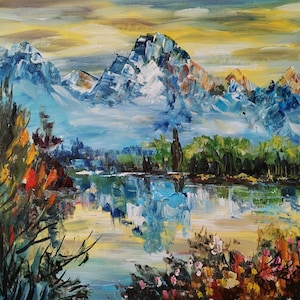 Sunrise Grand Teton Nationalpark, Wyoming-Pen King-A3003-Home Decor Urlaub Kunstwerk Textur Malerei Essen Wandkunst