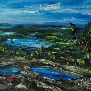 Mount Pisgah, Saranac Lake Adirondacks State of New York-Pen King-A4584-Home Decor Holiday Artwork Texture Painting Dining Wall Art