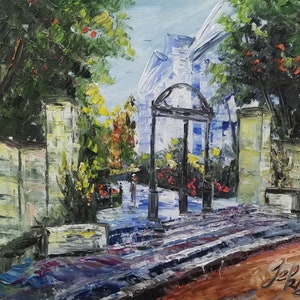 Das Bogentor, breite St. des Universitätscampus, Athen, Georgien-Pen King-BA4002-Wohnkultur Urlaub Kunstwerk Texturmalerei Esszimmer Wandkunst