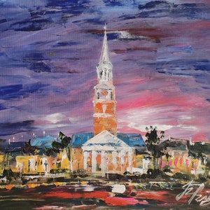 Wake Forest University, Winston Salem, North Carolina-Pen King-A3790-Home Decor Holiday Artwork Texture Painting Dining Wall Art