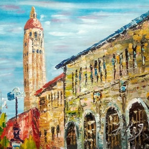 Hoover Tower in University Campus, Stanford, California-Pen King-A2145-Home Decor Urlaub Kunstwerk Textur Malerei Essen Wandkunst