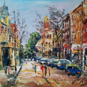 Dauphin Street, Mobile AL-Pen King-A3255-Home Decor Holiday Artwork Texture Painting Dining Wall Art