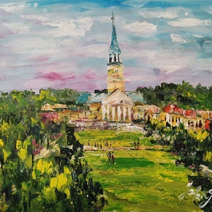 Spring University, Wake Forest, Winston Salem, North Carolina-Pen King-A2967-Home Decor Holiday Artwork Texture Painting Dining Wall Art