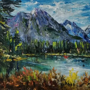 Grand Teton National Park String Lake-Pen King-A4614-Home Dekor Urlaub Kunstwerk Struktur Malerei Esszimmer Wandkunst