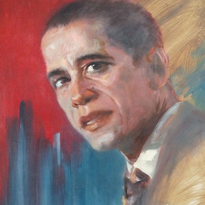 OBAMA Portrait-Pen King-A905-Home Decor Holiday Artwork Texture Painting Dining Wall Art