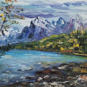 Quebec City, Parc national de la Jacques Cartier, Tewkesbury, QC-Pen King-A4668-Home Decor Holiday Artwork Texture Painting Dining Wall Art