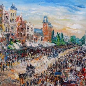 Main Street, Celina, Ohio-Pen King -6833-Home Decor Holiday Artwork Texture Painting Dining Wall Art