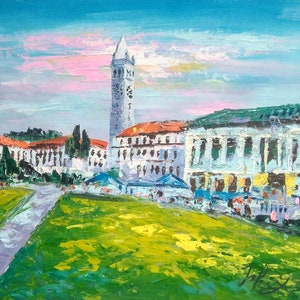 Turm in Campus, Blick von der University of California, Berkeley-Pen King-A2041-Home Decor Urlaub Kunstwerk Textur Malerei Essen Wandkunst