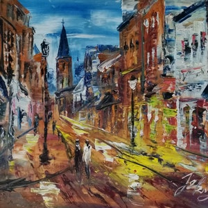 Annapolis Maryland Main Street-Pen King-A4087-Home Decor Holiday Artwork Texture Painting Dining Wall Art