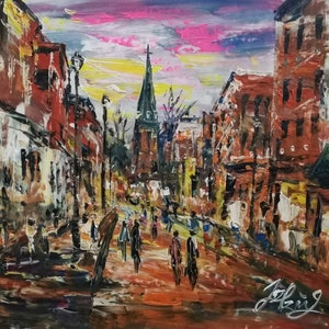 Annapolis Maryland Main Street-Pen King-A4113-Home Decor Holiday Artwork Texture Painting Dining Wall Art