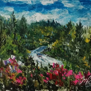 Asheville, NC , Craggy Gardens Wildflowers Bloom-Pen King-A4596-Home Decor Holiday Artwork Texture Painting Dining Wall Art