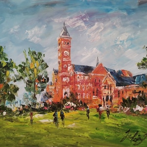 Campus Tillman Hall in University,  Klugh Avenue, Clemson, SC-Pen King-A2919-Home Decor Holiday Artwork Texture Painting Dine Wall Art