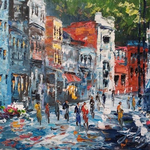 Snow Capland&#39;s Store, Main Street, ELLICOTT CITY, Maryland-Pen King-A3069-Home Decor Holiday Artwork Texture Painting Dining Wall Art