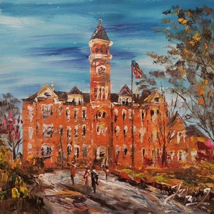 Tillman Hall In University,  Klugh Avenue, Clemson, SC-Pen King-A2899-Home Decor Holiday Artwork Texture Painting Dining Wall