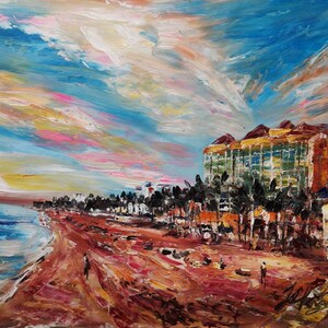 Sunrise, Deerfield Beach, Florida-A2423-Home Decor Holiday Artwork Texture Painting Dining Wall Art
