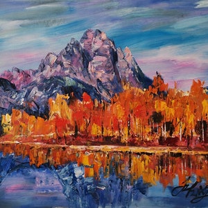 Herbst Grand Teton Nationalpark, Wyoming-Pen King-A3005-Home Decor Urlaub Kunstwerk Textur Malerei Essen Wandkunst