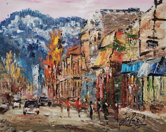 Miner Street, Downtown of Yreka, California-Pen King-A2367-Home Decor Holiday Artwork Texture Painting Dining Wall Art