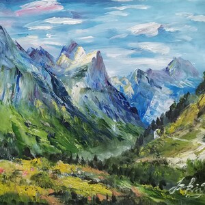 Longs Peak Pagoda Mountain-Pen King-A4470-Home Decor Holiday Artwork Texture Painting Dining Wall Art