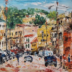 Main Street, ELLICOTT CITY, Maryland-Pen King-A3079-Home Decor Holiday Artwork Texture Painting Dining Wall Art