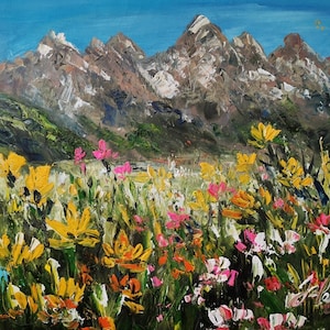 Bloom Grand Teton Nationalpark, Wyoming-Pen King-A2986-Home Decor Urlaub Kunstwerk Textur Malerei Essen Wandkunst