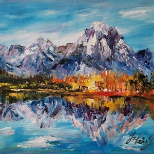 Silent Grand Teton Nationalpark, Wyoming-Pen King-A2999-Home Decor Urlaub Kunstwerk Textur Malerei Essen Wandkunst