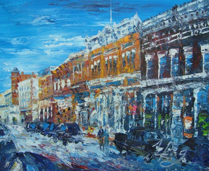 NY-Pen King- A275-Home Decor Holiday Artwork Texture Painting Dining Wall Art E MAIN STREET Cuba