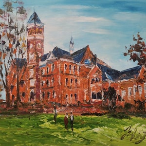 Tillman Hall , University,  Klugh Avenue, Clemson, SC-Pen King-A2908-Home Decor Holiday Artwork Texture Painting Dining Wall
