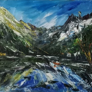 Avalanche Lake Glacier National Park-Pen King-A4625-Home Dekor Urlaub Kunstwerk Struktur Malerei Esszimmer Wandkunst