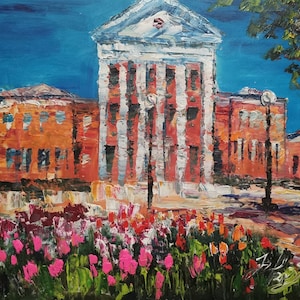 The Lyceum, Befindet sich am Ole Miss College, Oxford, Mississippi-Pen King-A2716-Home Decor Holiday Artwork Texture Painting Dining Wall Art