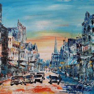 Main Street Racine, Wisconsin-Pen King-A3175-Home Decor Holiday Artwork Texture Painting Dining Wall Art