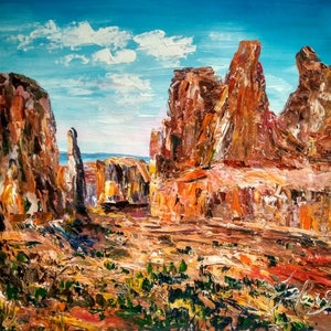 Arches Utah National Park Avenue-Pen King-A2042-Home Decor Holiday Artwork Texture Painting Dining Wall Art