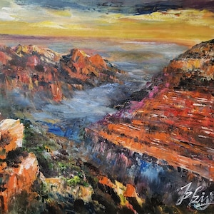 Grand Canyon-Pen King-A3512-Home Decor Holiday Artwork Texture Painting Dining Wall Art