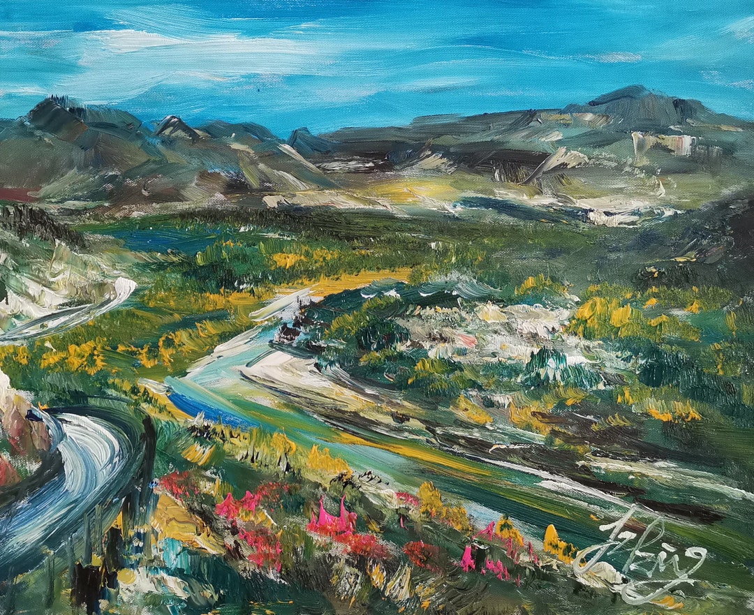 絵画　ペインティング　アート　【10/3まで特別価格】 グレート ビッグ ベンド国立公園、テキサス州 - ペン キング - X19